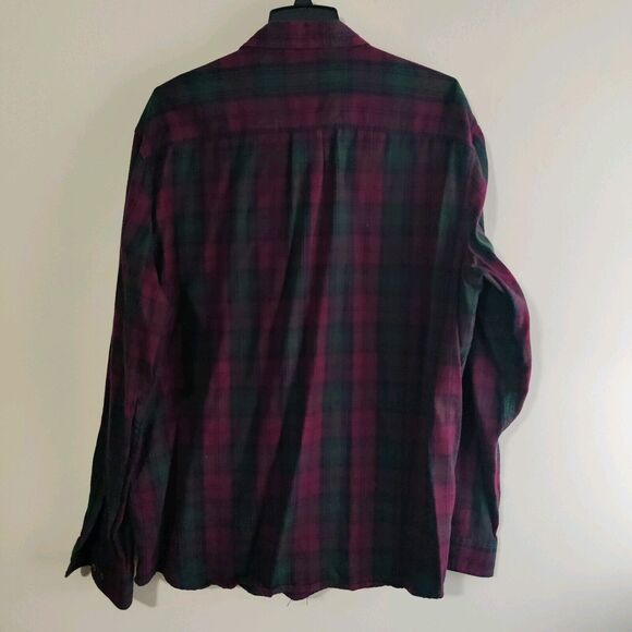 Vintage LL Bean Shacket Mens Size XL Button Down Thick Shirt Red Green - Picture 5 of 7